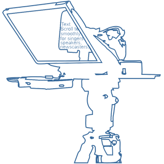 line drawing of tablet teleprompter